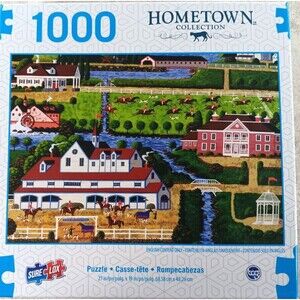 Chasing the Hounds 1000 Piece Jigsaw Puzzle Hometown Collection by Sure-Lox